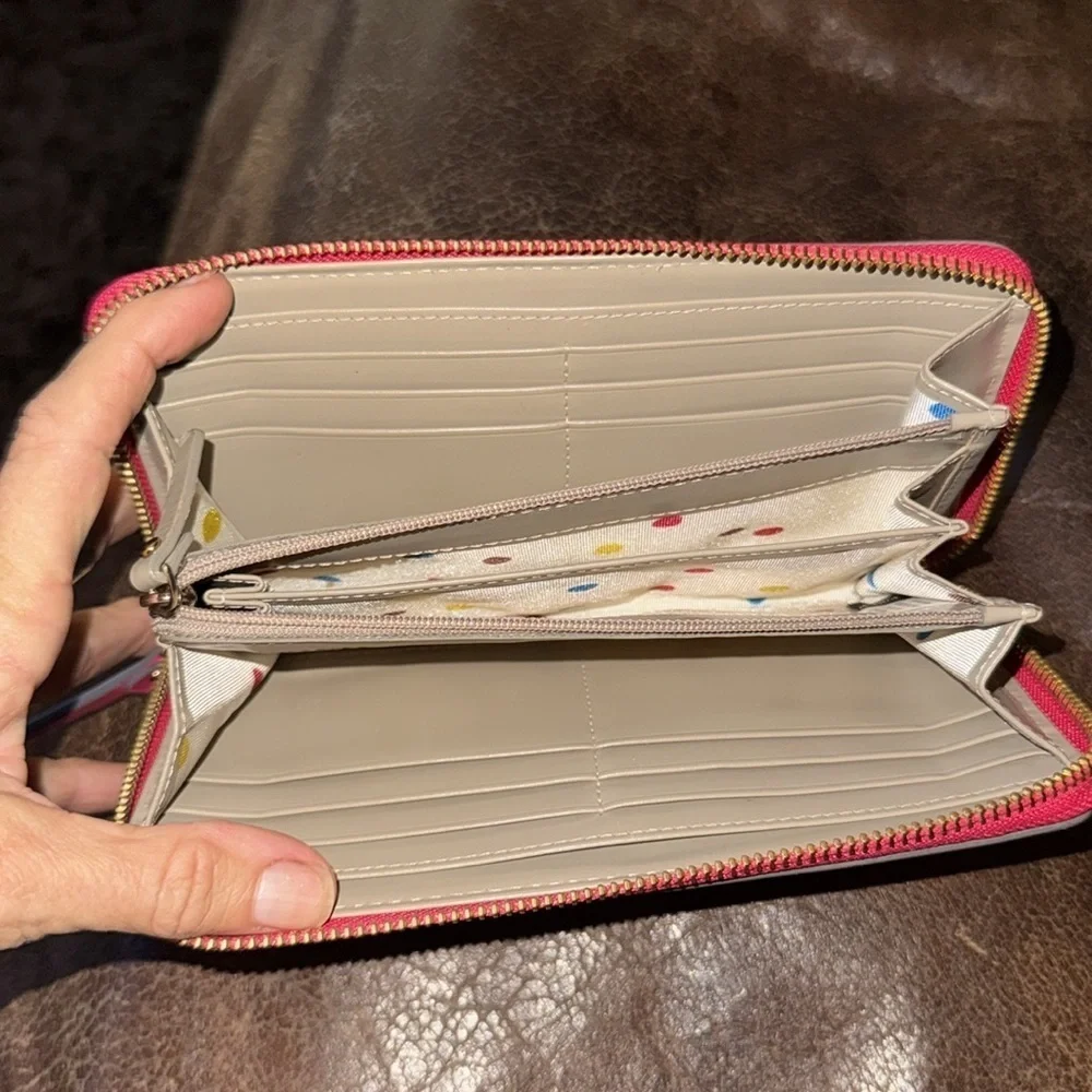 Kate Spade Pink Long Zippy leather Wallet brand new
